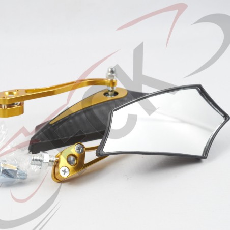 ESPEJO UNIVERSAL par R/10mm Super murcielago dorados Uo