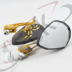 ESPEJO UNIVERSAL par R/10mm Super murcielago dorados Uo