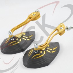 ESPEJO UNIVERSAL par R/10mm Super murcielago dorados Uo