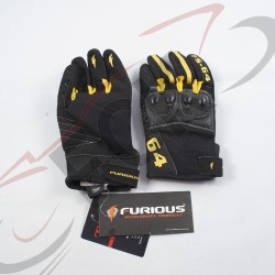 GUANTES piel Racing negro/co c/protector sin.desc.