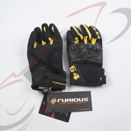 GUANTES piel Racing negro/co c/protector sin.desc.