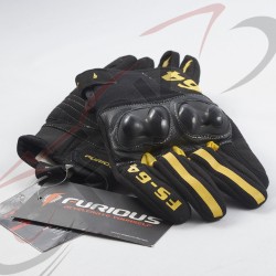 GUANTES piel Racing negro/co c/protector sin.desc.