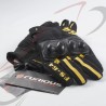 GUANTES piel Racing negro/co c/protector sin.desc.