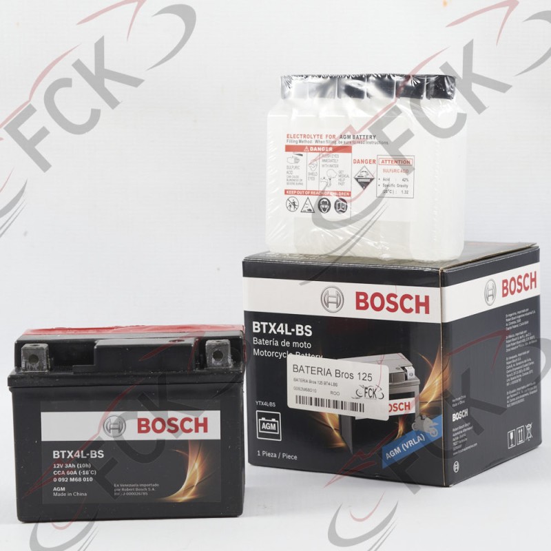 BATERIA Bros 125 BT4-LBS (YTX4)Bosch *.3*10.8*6.8 -+ Mi