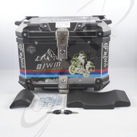 CAJUELA Negra/Gris con diseño para motos QJWM 45LT sin desc.