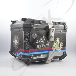 CAJUELA Negra/Gris con diseño para motos QJWM 45LT sin desc.