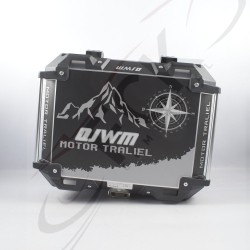 CAJUELA Negra/Gris con diseño para motos QJWM 45LT sin desc.