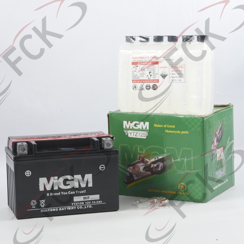 BATERIA YTZ12S MIGM 14.5*10.5*8 14020296 x2UI, x1Uo